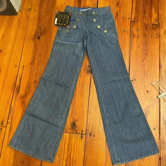 FORTUNE DENIM Women’s JEANS Size 24 BELL BOTTOM/WIDE LEG Boho Japane Denim - Picture 10 of 14